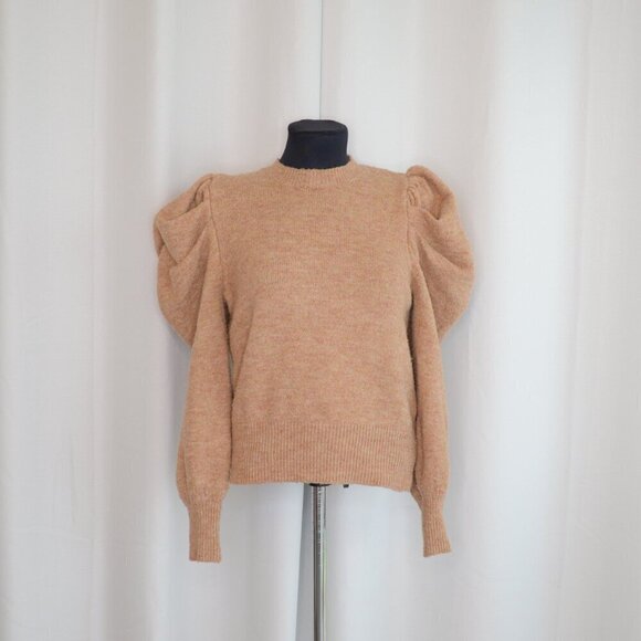ASTR The Label Nicola Puff Sleeve Sweater In Apricot Sz S - Picture 3 of 9